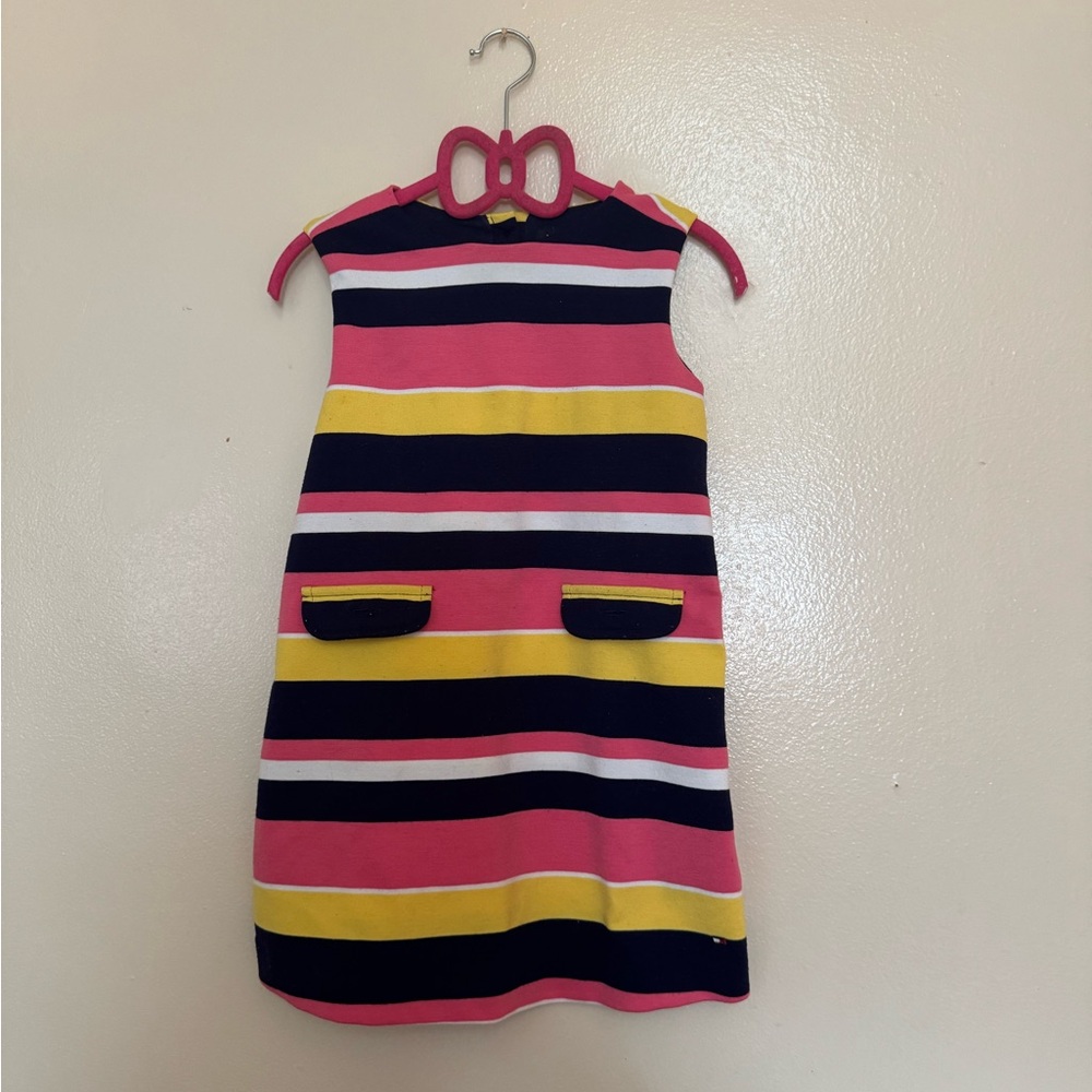 Tommy Hilfiger Black and Pink Sleeveless Halter Sheath Dress